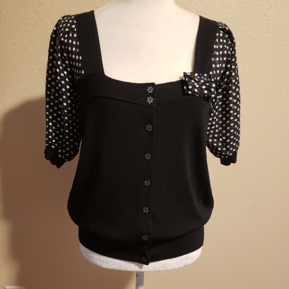 Yuka‎ Paris Top Polka-dot Pinup Size Large